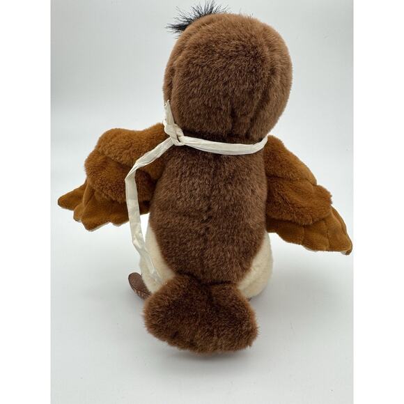 VTG 1990 Disney Store Winnie The Pooh Owl Plush Toy Stuffed Animal 11” Flowers - Picture 6 of 9